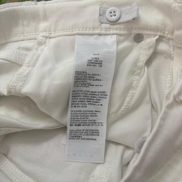 Levi's White Boys Jean Shorts Size 12 Waist 26 - Picture 12 of 13